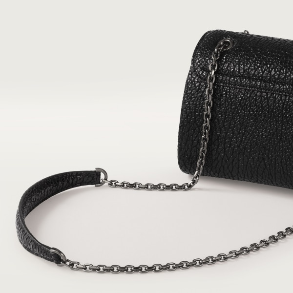 ミニ バッグ パンテール グラフィック  シャイニーブラック クリンクルエフェクト カーフスキン、ルテニウムフィニッシュ