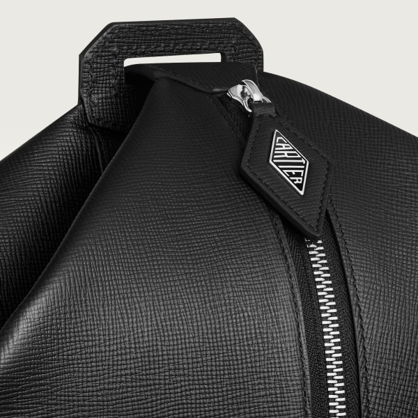 バックパック ロザンジュ  ブラック グレインド カーフスキン、パラジウムフィニッシュ＆エナメル