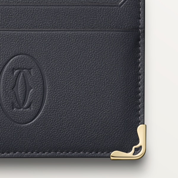 カード ホルダー 
マスト  スレートグレー カーフスキン、ゴールドフィニッシュ