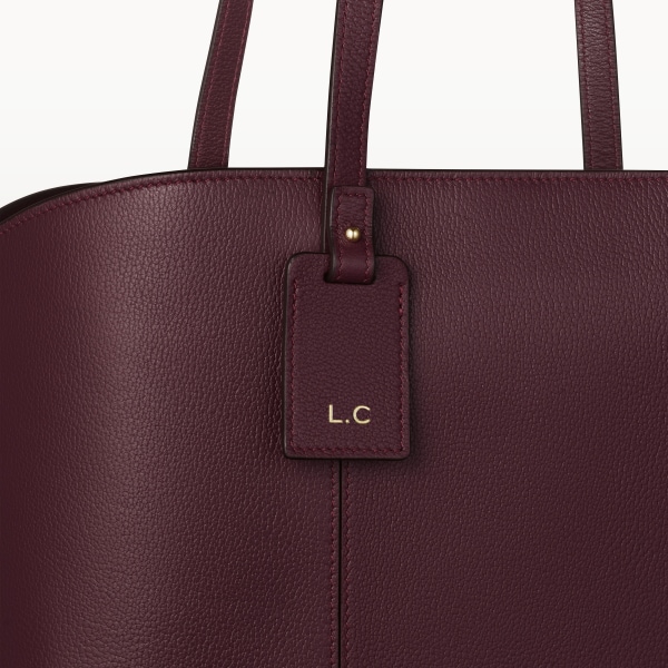 トートバッグ C ドゥ カルティエ  プラム グレイン カーフスキン、ゴールドフィニッシュ