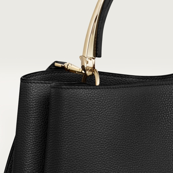 ミディアム バッグ パンテール ドゥーブル  グレイン ブラック カーフスキン