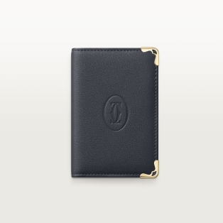 カード ホルダー 
マスト  スレートグレー＆スカイブルー カーフスキン、ゴールドフィニッシュ