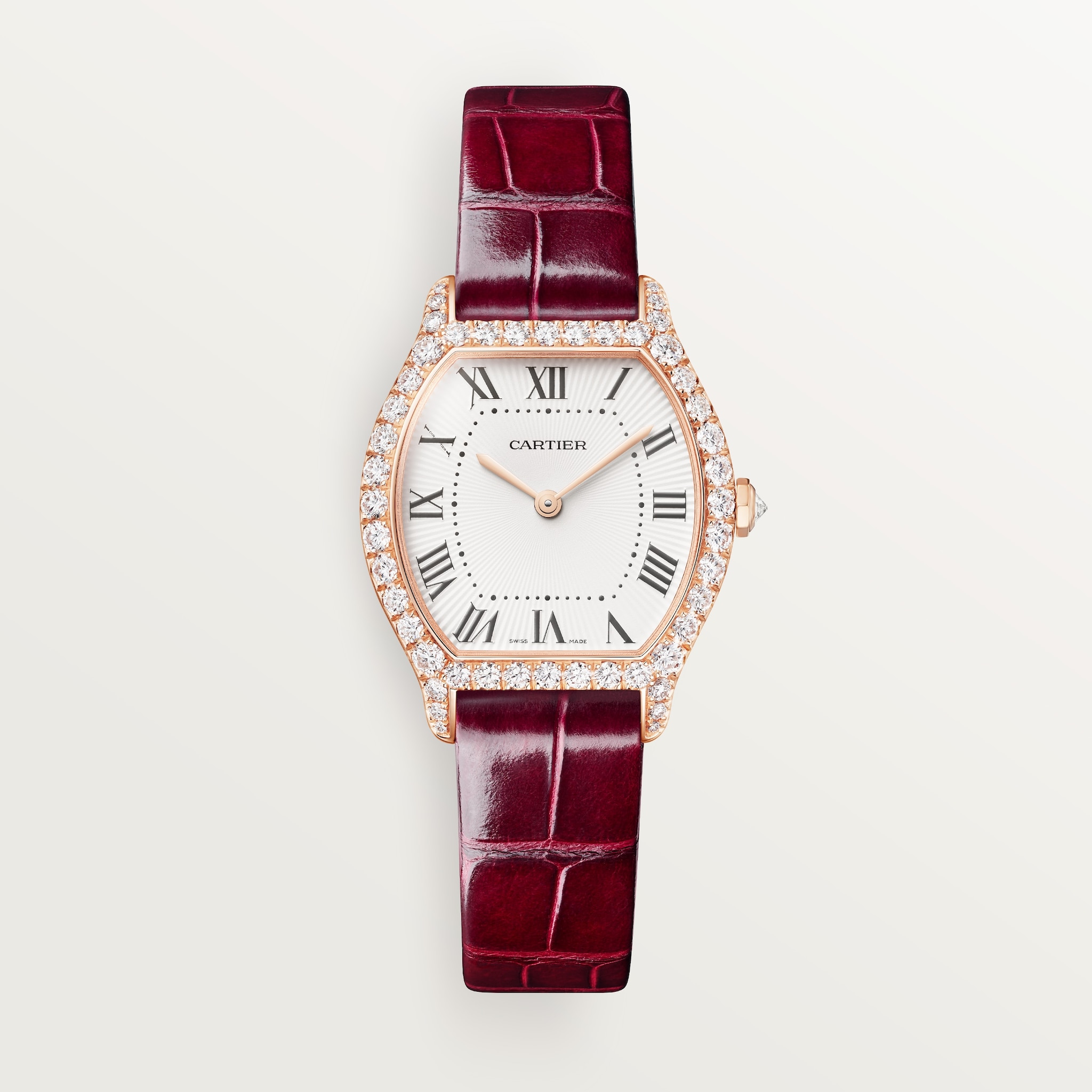 トーチュ ウォッチスモールモデル、クォーツムーブメント、ピンクゴールド、ダイヤモンド、レザー