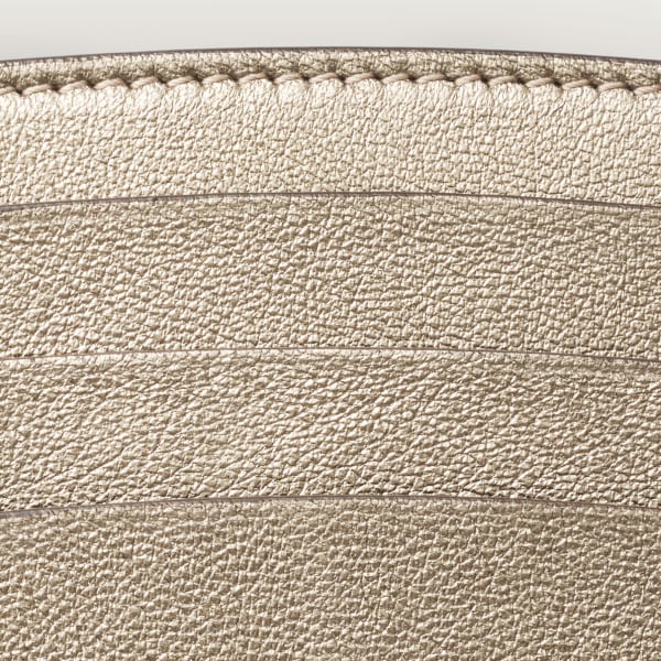 パンテール C カードホルダー  パンテール エンブロイダリー、メタリック ゴールド ラムスキン、ゴールドフィニッシュ