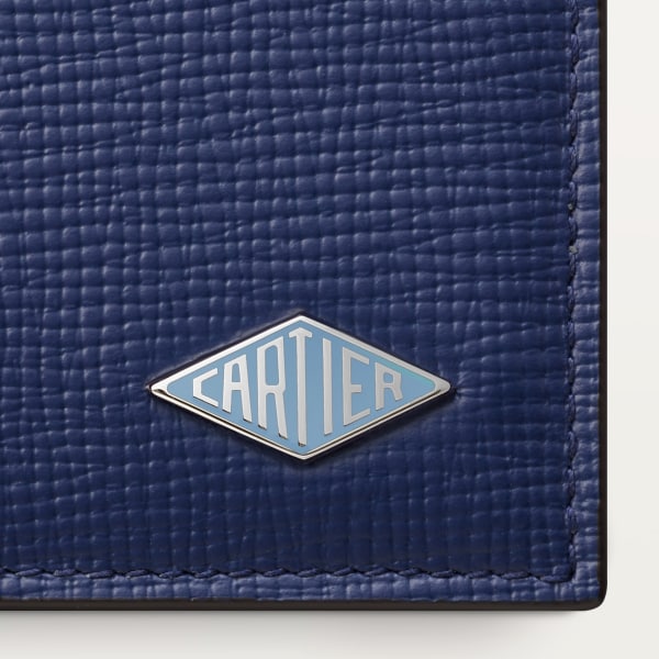 ウォレット ロザンジュ  ディープブルー カーフスキン、パラジウムフィニッシュ、エナメル