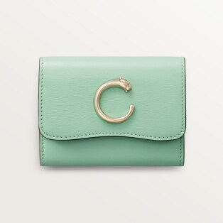 CRL3002300 - パンテール ドゥ カルティエ ミニ ウォレット - ペトロールブルー カーフスキン、ゴールドフィニッシュ - Cartier