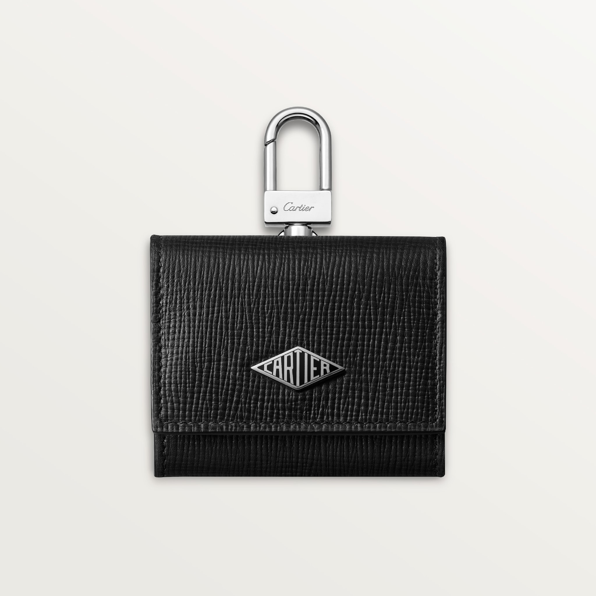 カルティエ ロザンジュ AirPods Proケース ブラック グレインカーフスキン、パラジウムフィニッシュ＆エナメル 