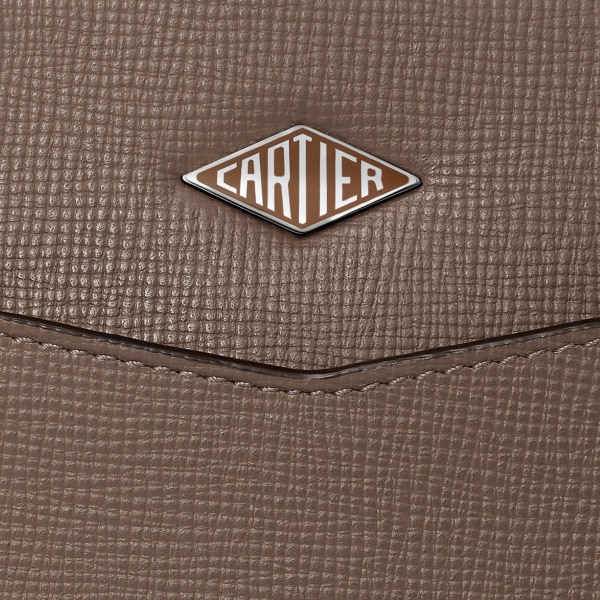 ロザンジュ ポートフォリオ ペッパーグレー グレインド カーフスキン、パラジウムフィニッシュ＆エナメル