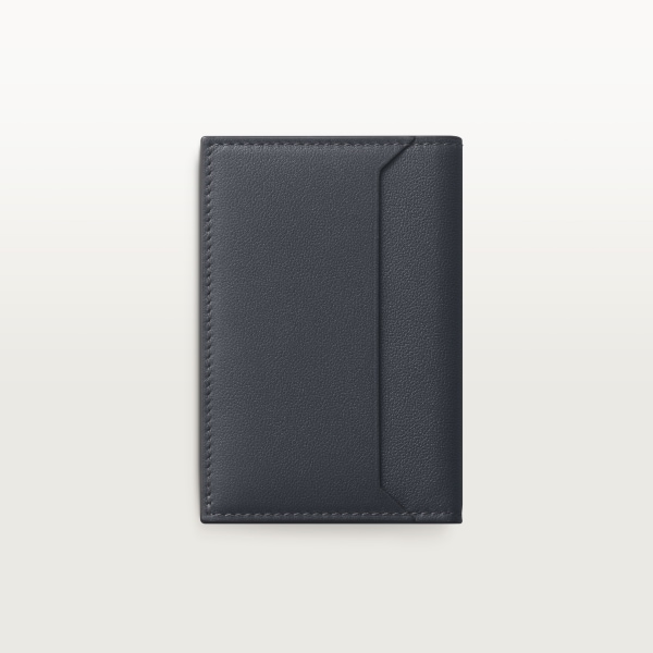 カード ホルダー 
マスト  スレートグレー＆スカイブルー カーフスキン、ゴールドフィニッシュ