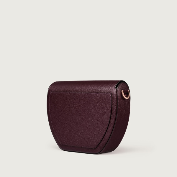 ホーボーバッグ C ドゥ カルティエ  グレープ テクスチャード カーフスキン、エンブロイダリー、ピンクゴールド フィニッシュ