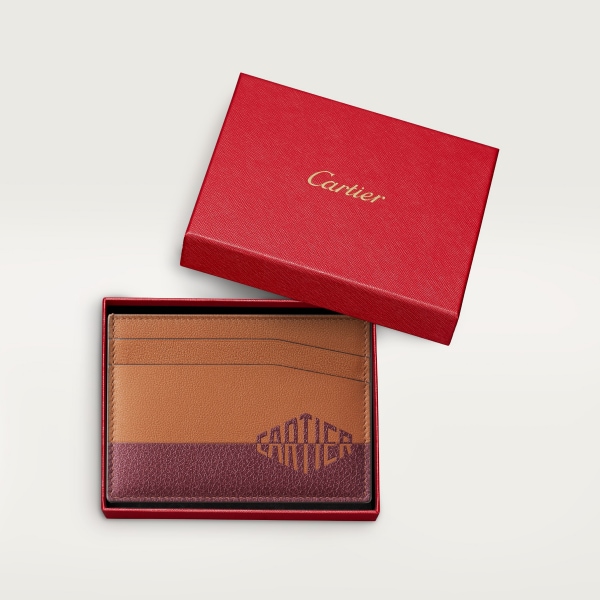 カード ホルダー ロザンジュ シャドウ  キャラメル＆ボルドーカラー カーフスキン