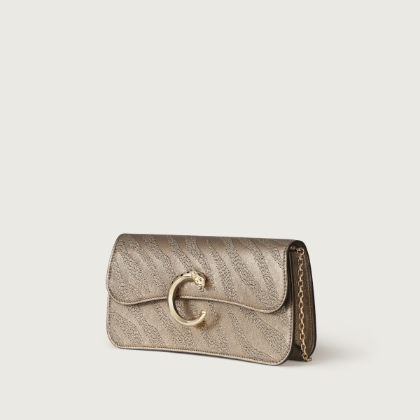 バッグ パンテール  パンテール エンブロイダリー、メタリック ゴールド ラムスキン、ゴールドフィニッシュ