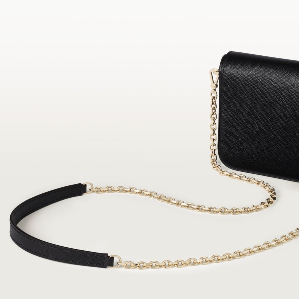 C ドゥ カルティエ チェーンバッグ ミニ  ブラック カーフスキン、ゴールド フィニッシュ