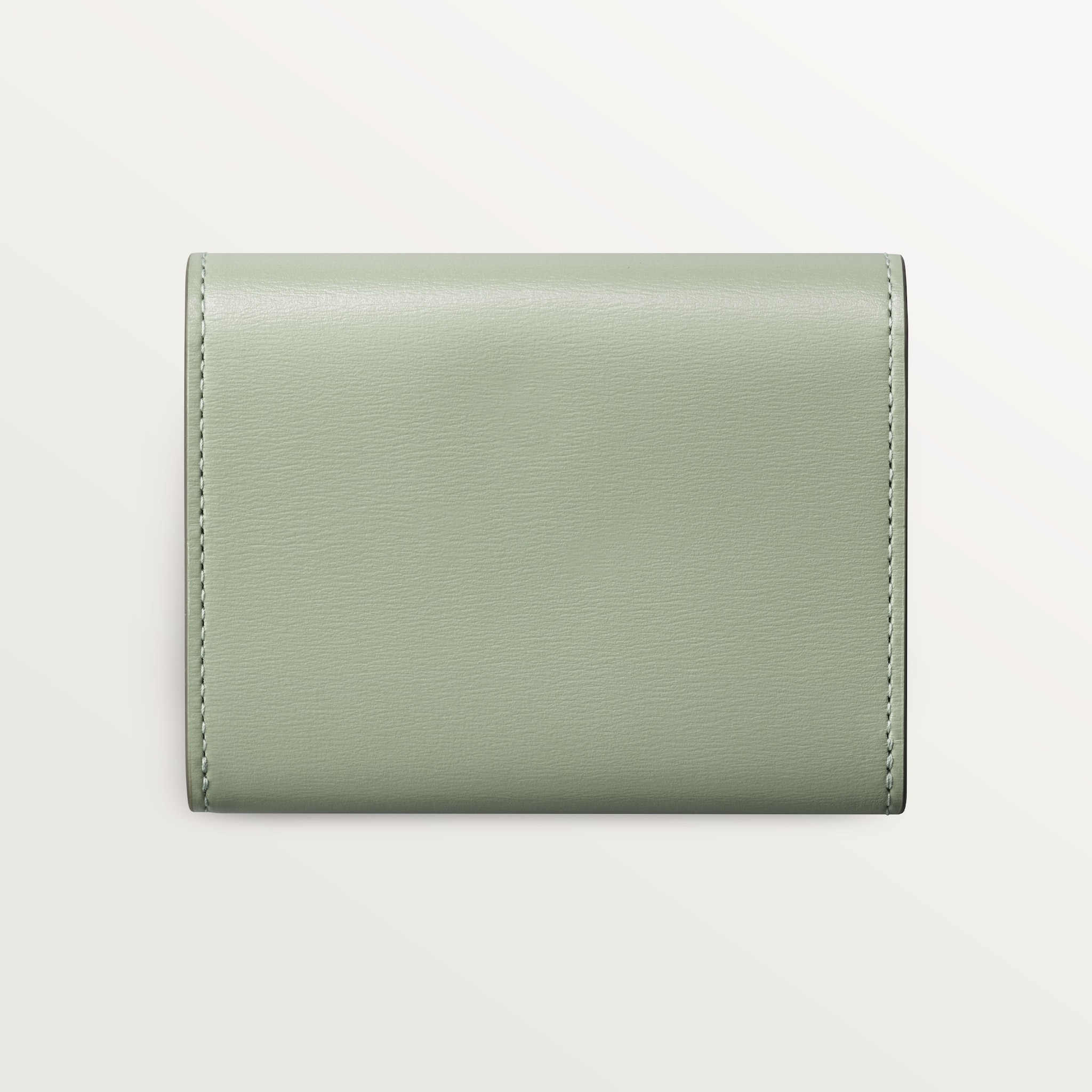 ウォレット パンテール C セージグリーン グレインド カーフスキン、ゴールドフィニッシュ