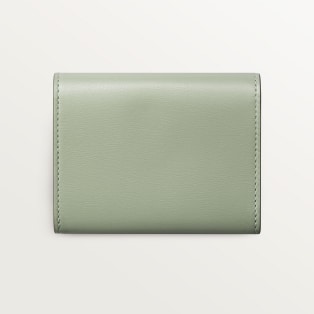 ウォレット パンテール C  セージグリーン グレインド カーフスキン、ゴールドフィニッシュ