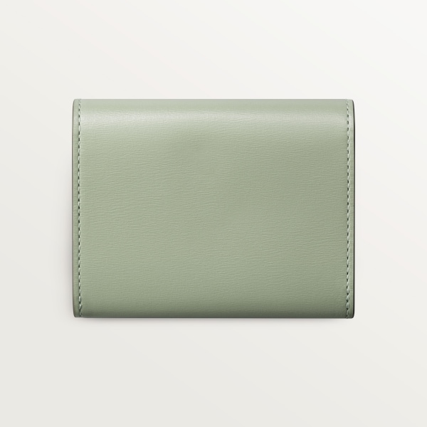 ウォレット パンテール C  セージグリーン グレインド カーフスキン、ゴールドフィニッシュ