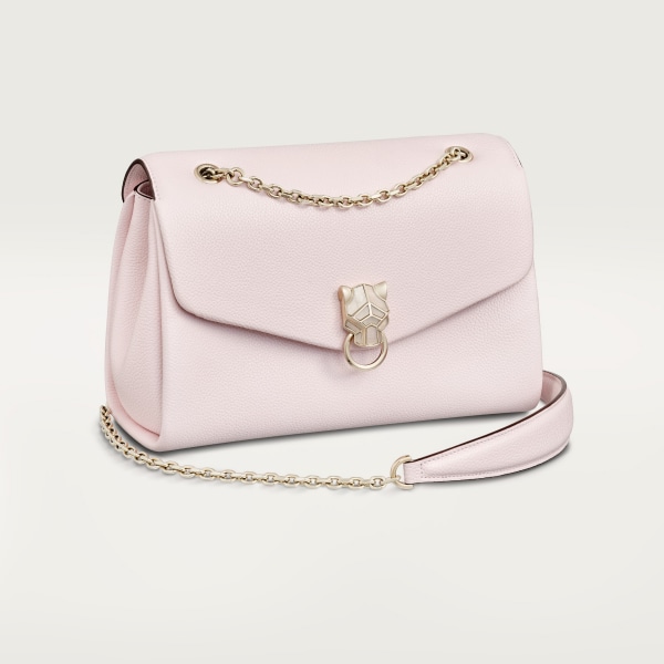 スモール バッグ パンテール グラフィック  ペタルピンク グレイン カーフスキン、ゴールドフィニッシュ