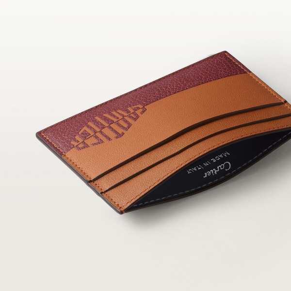 カード ホルダー ロザンジュ シャドウ  キャラメル＆ボルドーカラー カーフスキン