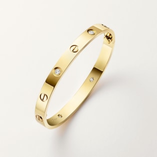 <span class='lovefont'>A </span> ブレスレット、クラシックモデル、ダイヤモンド4石 イエローゴールド、ダイヤモンド