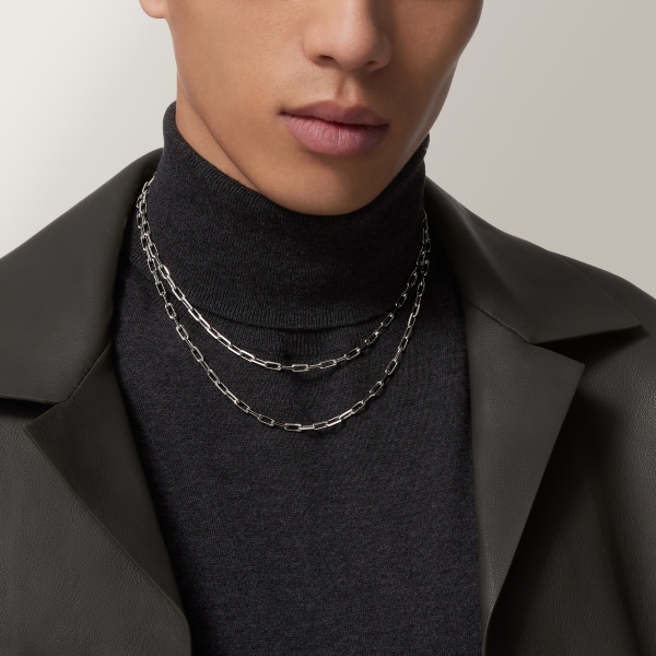 サントス ドゥ カルティエ ロングネックレス、チェーン、スモールモデル ホワイトゴールド (ロジウム加工なし)