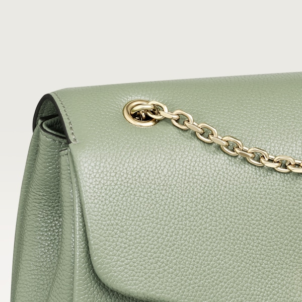 スモール バッグ パンテール  セージグリーン グレインド カーフスキン、ゴールドフィニッシュ