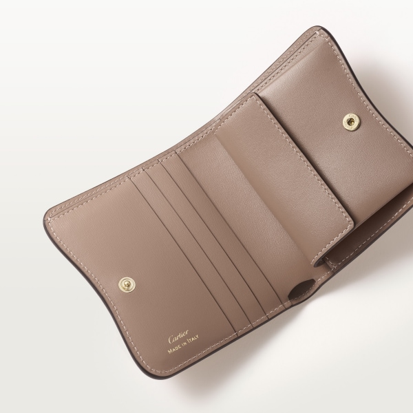 ウォレット パンテール C  クレイカラー グレインド カーフスキン、ゴールドフィニッシュ