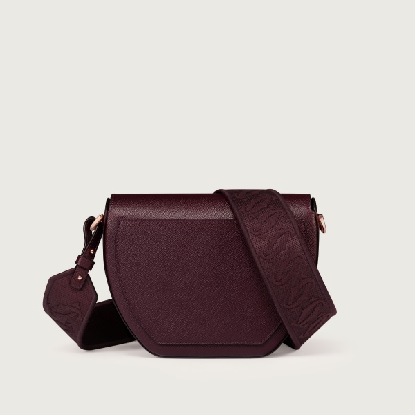 ホーボーバッグ C ドゥ カルティエ  グレープ テクスチャード カーフスキン、エンブロイダリー、ピンクゴールド フィニッシュ