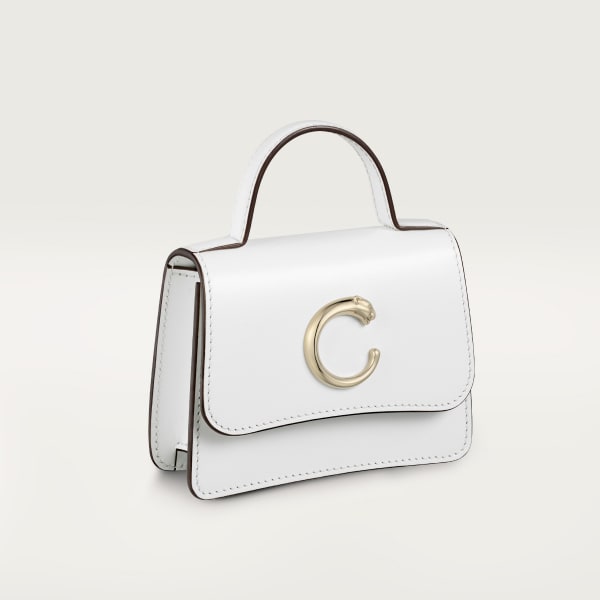 マイクロモデル チェーンバッグ、パンテール ドゥ カルティエ オプティックホワイト カーフスキン、ゴールドフィニッシュ