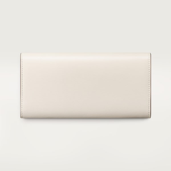 ウォレット パンテール C  ソルトホワイト カーフスキン、ゴールドフィニッシュ