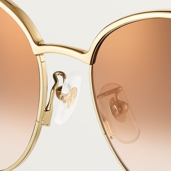 パンテール ドゥ カルティエ サングラス スムース ゴールドフィニッシュ メタル、ブラウンレンズ 