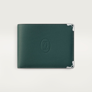 ウォレット マスト  パイングリーン カーフスキン、パラジウムフィニッシュ
