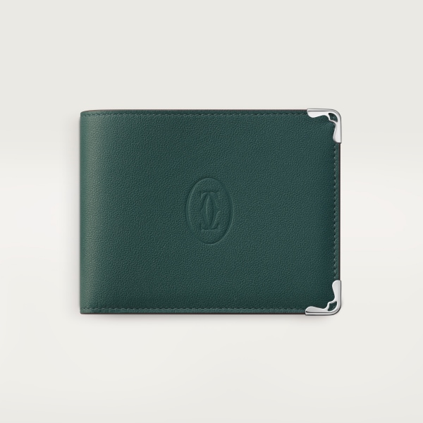 ウォレット マスト  パイングリーン カーフスキン、パラジウムフィニッシュ