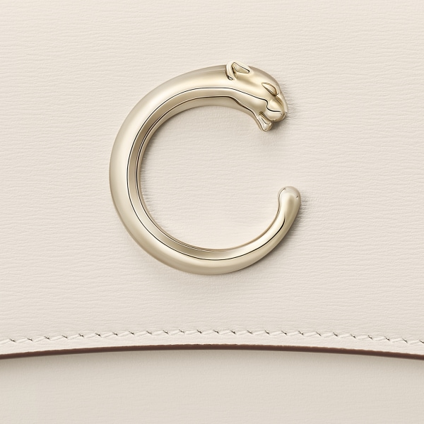 ウォレット パンテール C  ソルトホワイト カーフスキン、ゴールドフィニッシュ