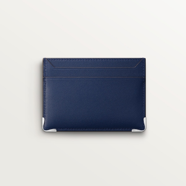 カード ホルダー マスト  ディープブルー＆クラウドグレー スムースカーフスキン、パラジウムフィニッシュ