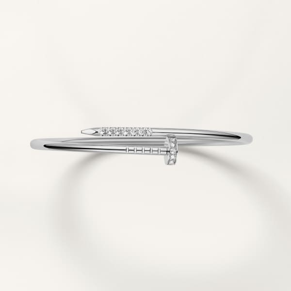 ジュスト アン クル ブレスレット、スモールモデル、リバースセッティング ダイヤモンド ホワイトゴールド、ダイヤモンド