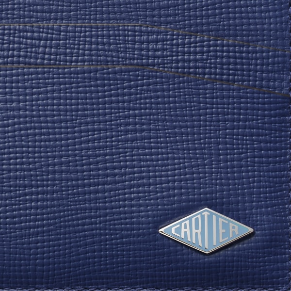 カード ホルダー ロザンジュ  ディープブルー カーフスキン、パラジウムフィニッシュ、エナメル