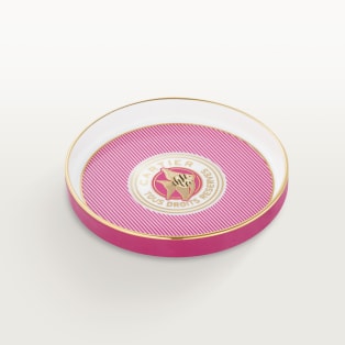 Cartier Porcelain Mini Trinket Tray Panthere Face Gold Paint