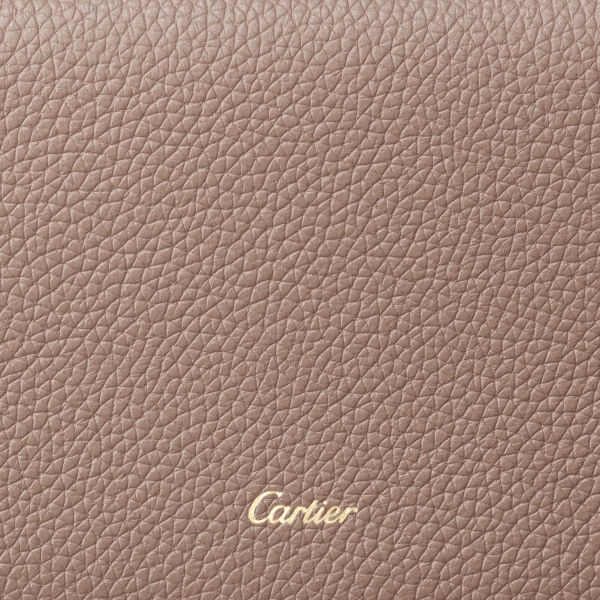 ウォレット パンテール グラフィック  クレイカラー グレインド カーフスキン、ゴールドフィニッシュ