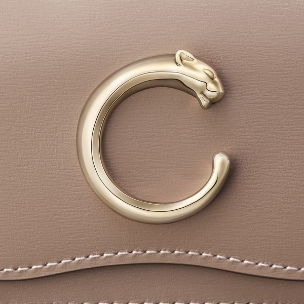 ウォレット パンテール C  クレイカラー グレインド カーフスキン、ゴールドフィニッシュ