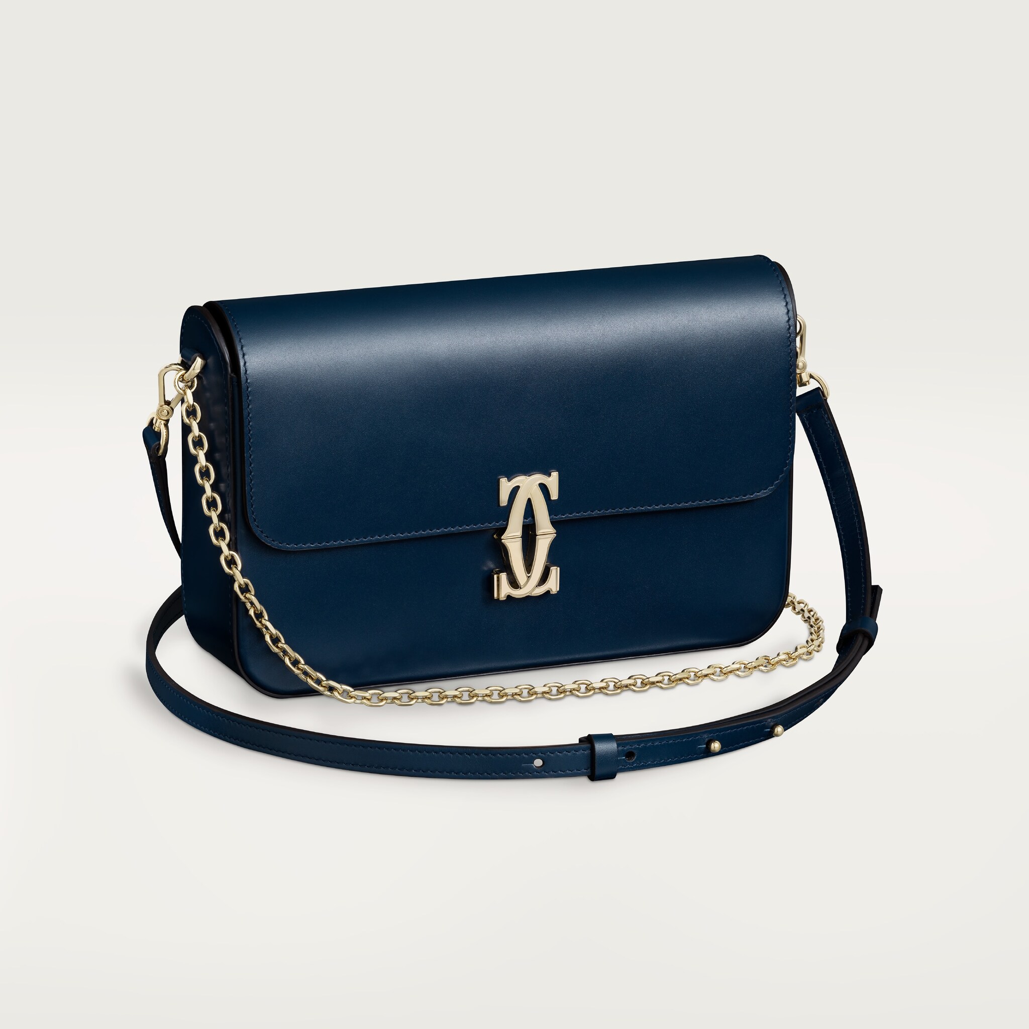 CRL1002458 - C ドゥ カルティエ チェーンバッグ スモール - ミッドナイトブルー カーフスキン、ゴールド フィニッシュ -  Cartier