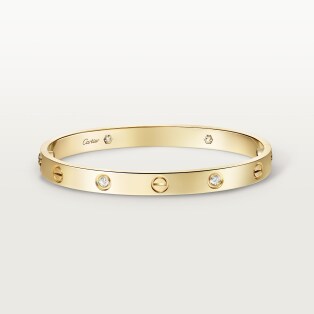 <span class='lovefont'>A </span> ブレスレット、クラシックモデル、ダイヤモンド4石 イエローゴールド、ダイヤモンド