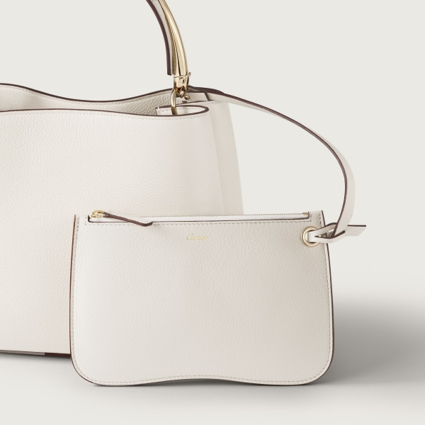 スモール バッグ 
パンテール ドゥーブル  ソルトホワイト カーフスキン、ゴールドフィニッシュ