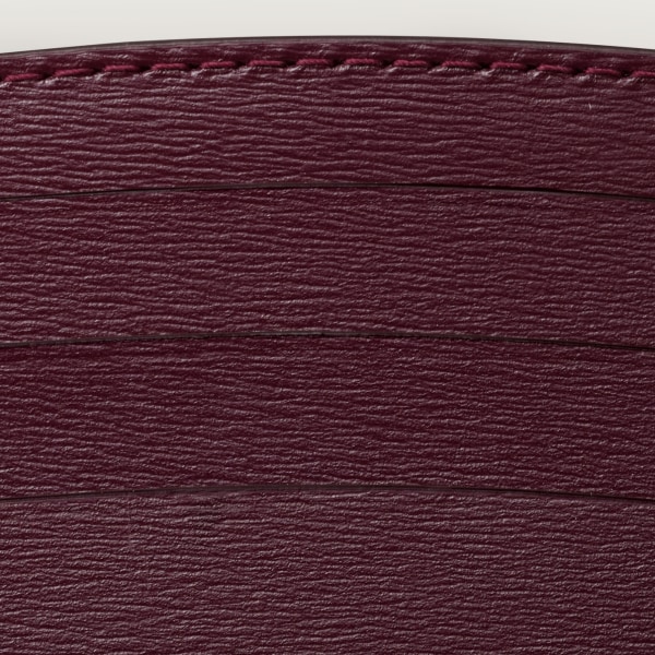 カード ホルダー パンテール C  グレープ カーフスキン、カルティエ シグネチャーモチーフのエンボス加工、ゴールドフィニッシュ