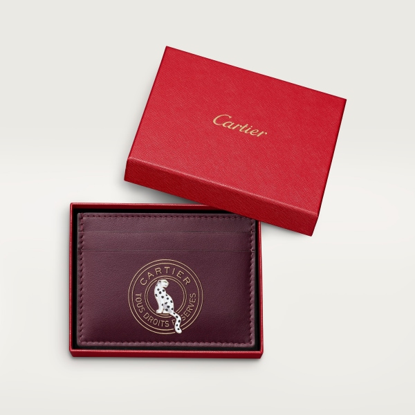カード ホルダー カルティエ キャラクターズ プラム カーフスキン、ゴールドフィニッシュ