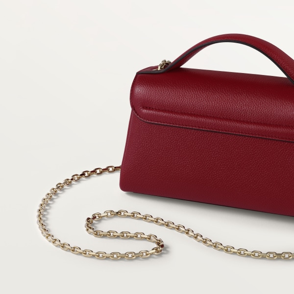 バッグ パンテール グラフィック  ボルドーカラー グレインド カーフスキン、ゴールドフィニッシュ