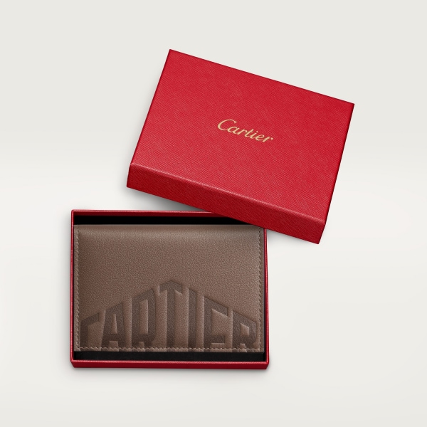 ロザンジュ カードホルダー  エンボス加工 ペッパーグレー スムースカーフレザー