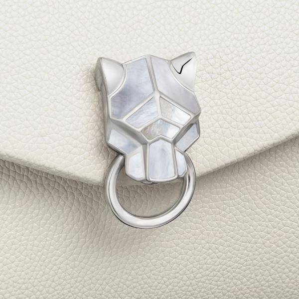 スモール バッグ パンテール グラフィック  ソルトホワイト グレインド カーフスキン、ゴールドフィニッシュ