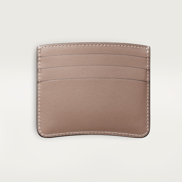 カード ホルダー パンテール C  クレイカラー グレインド カーフスキン、ゴールドフィニッシュ