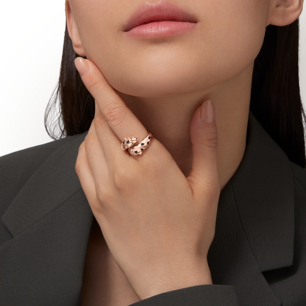 パンテール ドゥ カルティエ リング ピンクゴールド、ツァヴォライト ガーネット、オニキス