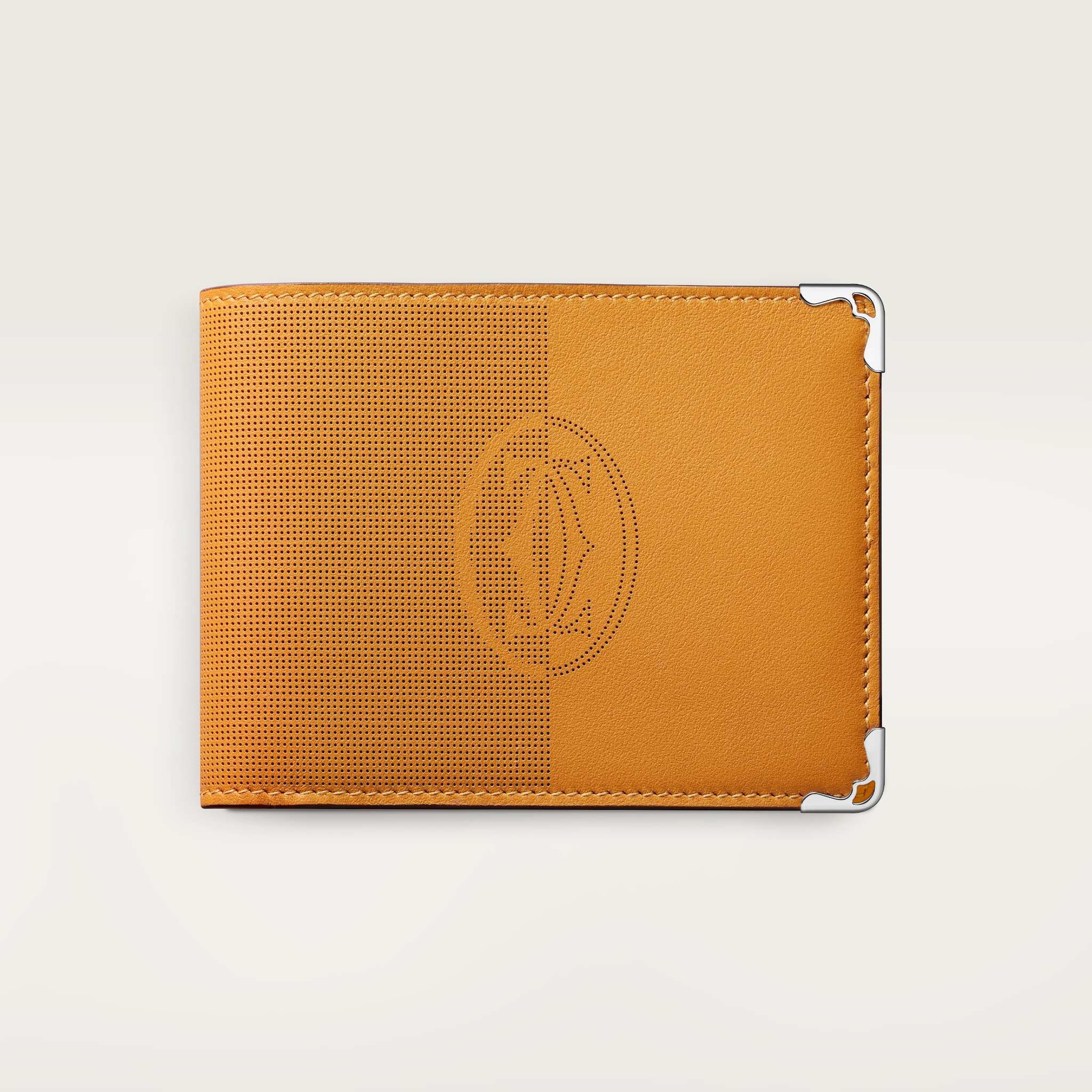 マスト ドゥ カルティエ 2つ折りウォレットクミンカラー カーフスキン、パラジウム フィニッシュ